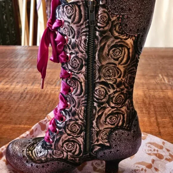 Irregular Choice Chimney Smoke Boots rose pink size 38 - Picture 4 of 6